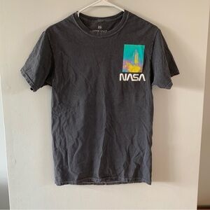 Gray NASA Tee Shirt Short Sleeve Mens Size Small Large Graphic Top